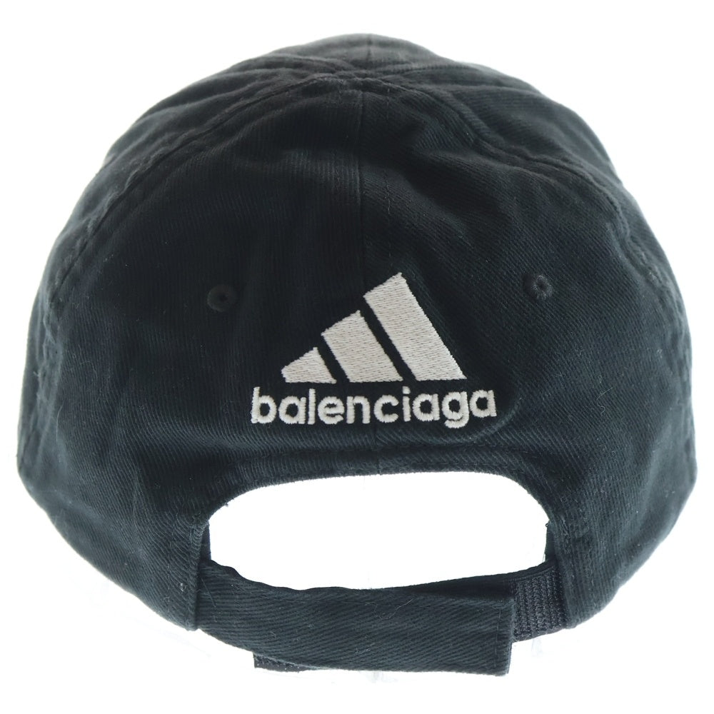 BALENCIAGA(バレンシアガ) ×adidas アディダス ロゴストライプ ベースボールキャップ 帽子 ブラック 712160 410B2