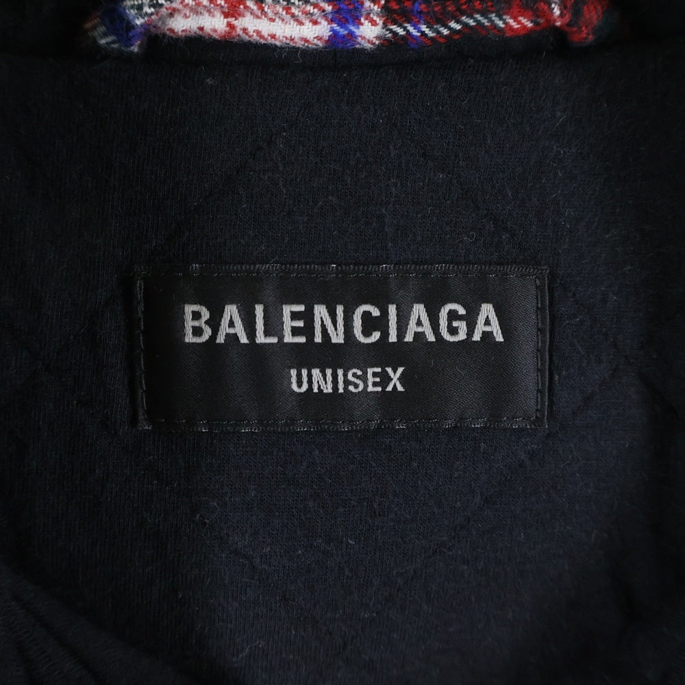 BALENCIAGA(バレンシアガ) 23SS BLEACHED FLANNEL HOODED JACKET ヴィンテージ加工 ブリーチドチェックフランネルジャケット ブルゾン レッド 699223 TMM05