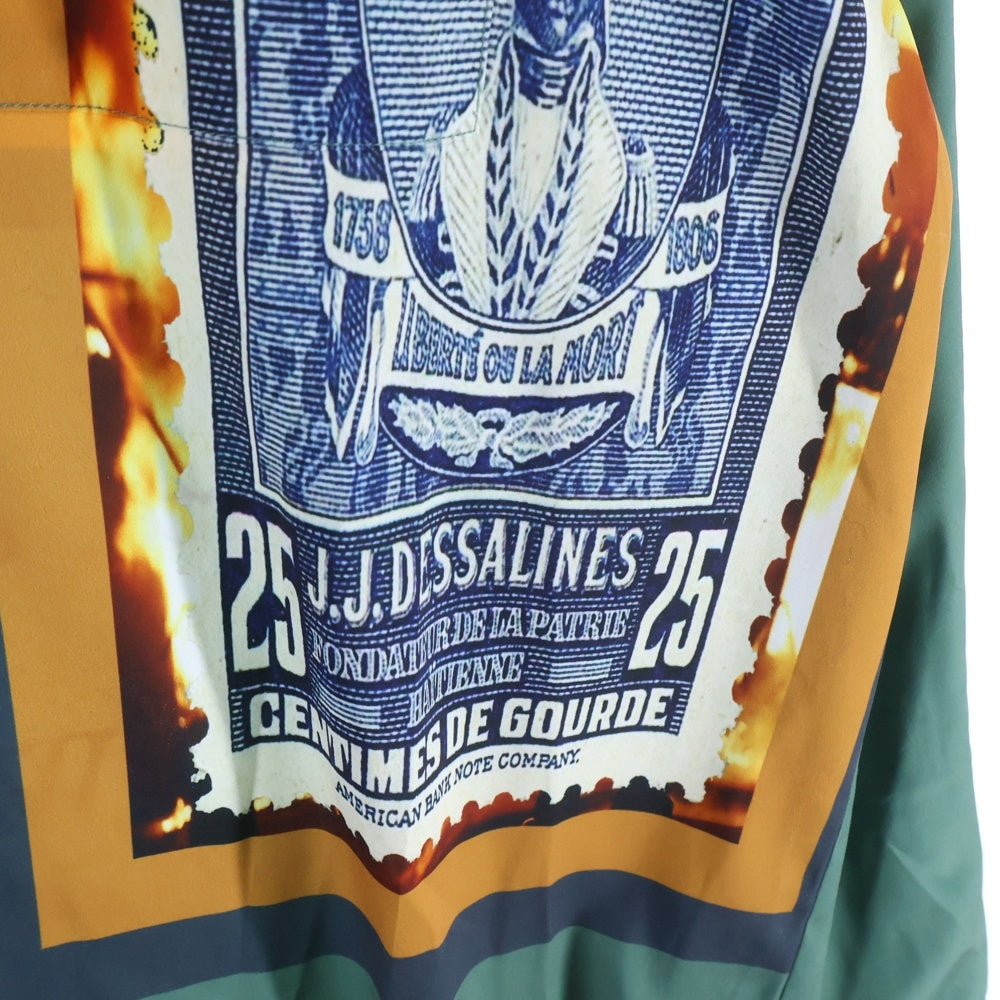 WANNA(ワナ) Stamp Shirts L/S スタンプ 長袖シャツ 総柄 グリーン