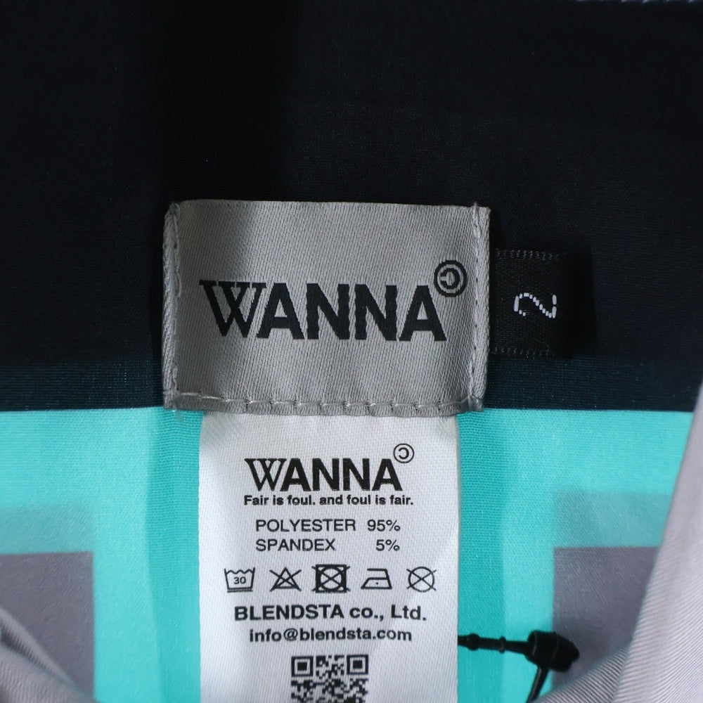 NO BRAND(ノーブランド) WANNA(ワナ) Stamp Shirts L/S スタンプ 長袖シャツ 総柄 ブラック 24WO-WNA-23307