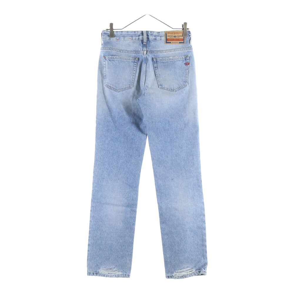 DIESEL(ディーゼル) 1989 D-MINE DENIM PANTS A12338 フロントダメージ加工 ストレートデニムパンツ インディゴ レディース