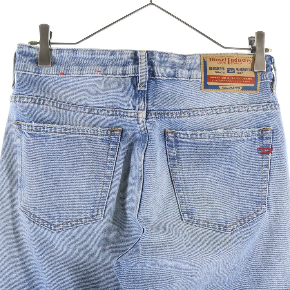 DIESEL(ディーゼル) 1989 D-MINE DENIM PANTS A12338 フロントダメージ加工 ストレートデニムパンツ インディゴ レディース