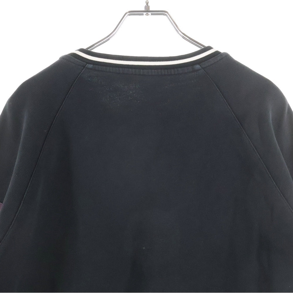 GIVENCHY(ジバンシィ) 19SS ロゴ刺繍 フロントボーダーロゴ クルーネックスウェットシャツ ブラック BM70HS3003