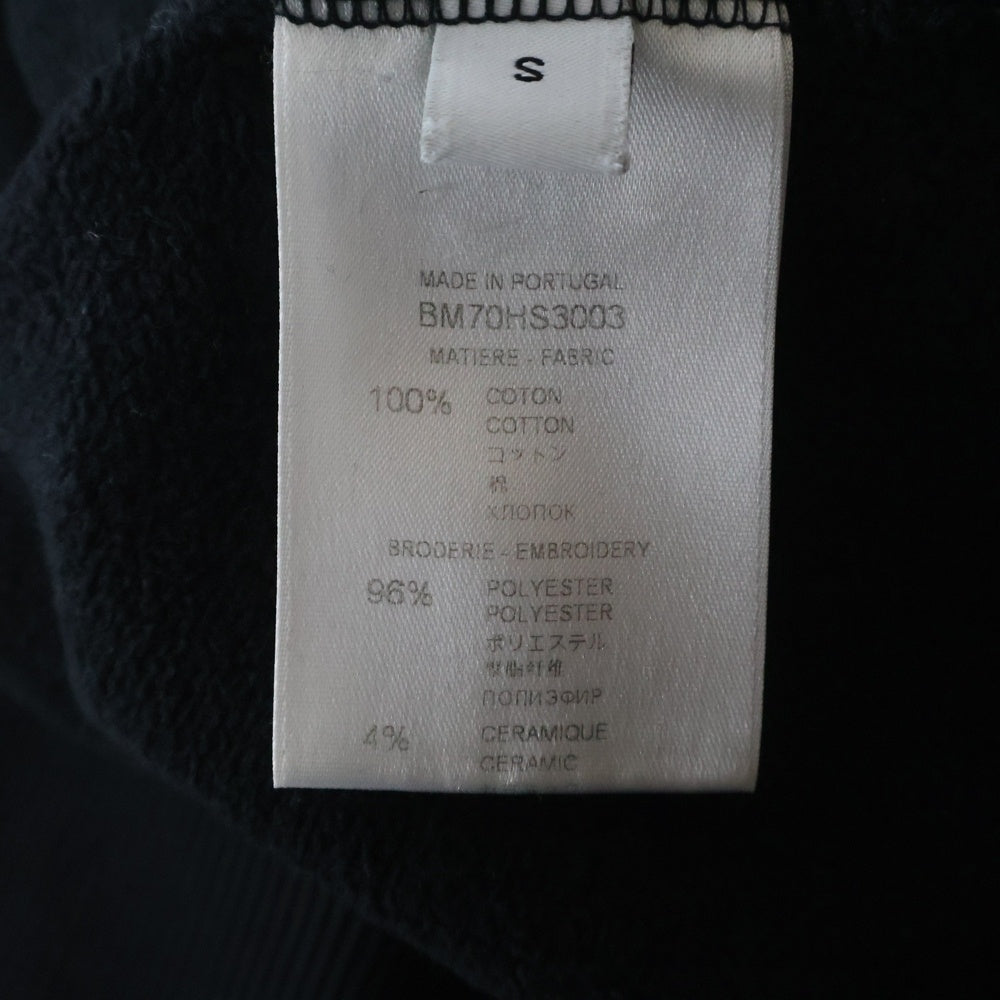 GIVENCHY(ジバンシィ) 19SS ロゴ刺繍 フロントボーダーロゴ クルーネックスウェットシャツ ブラック BM70HS3003