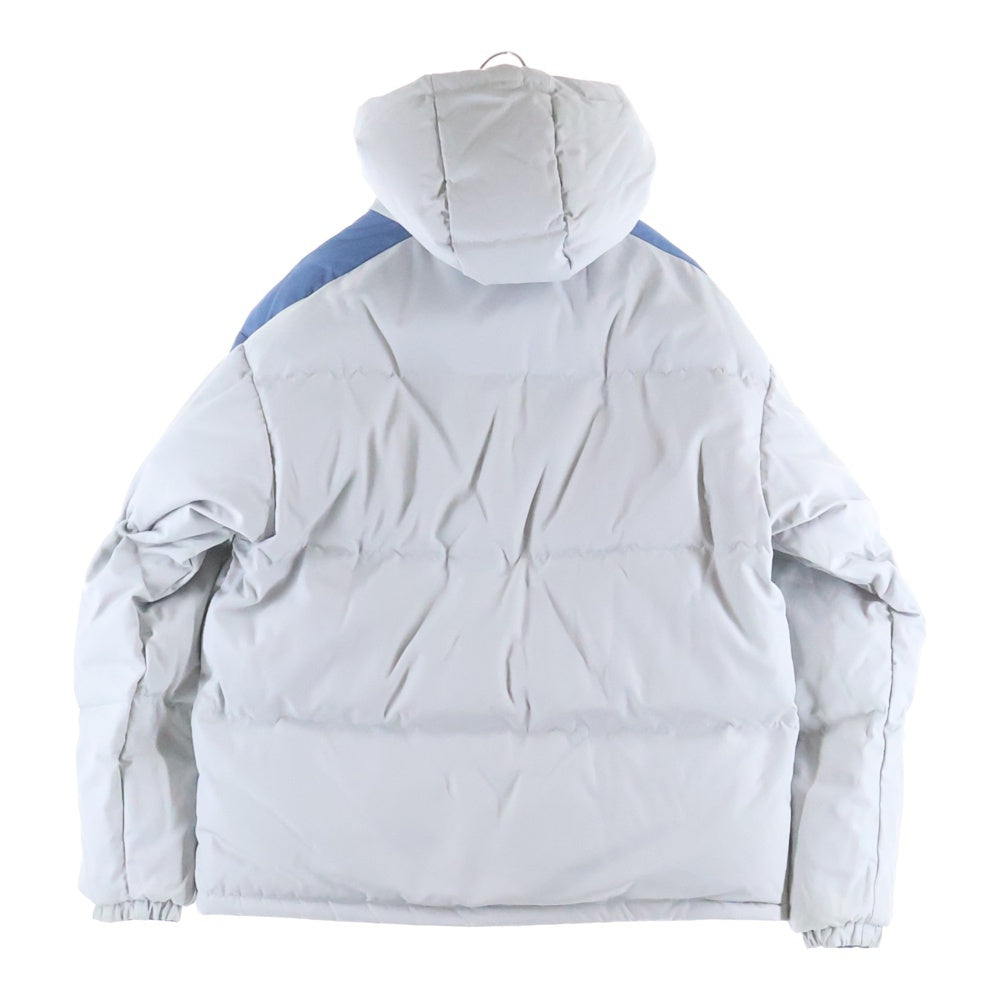 adidas(アディダス) ロゴ リバーシブル ダウンジャケット フーディ ブルー/グレー IU4828