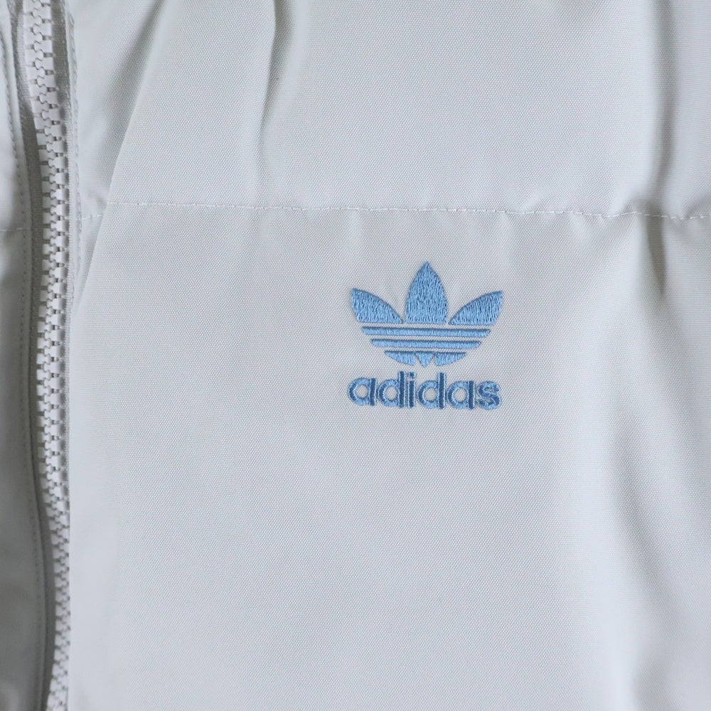 adidas(アディダス) ロゴ リバーシブル ダウンジャケット フーディ ブルー/グレー IU4828