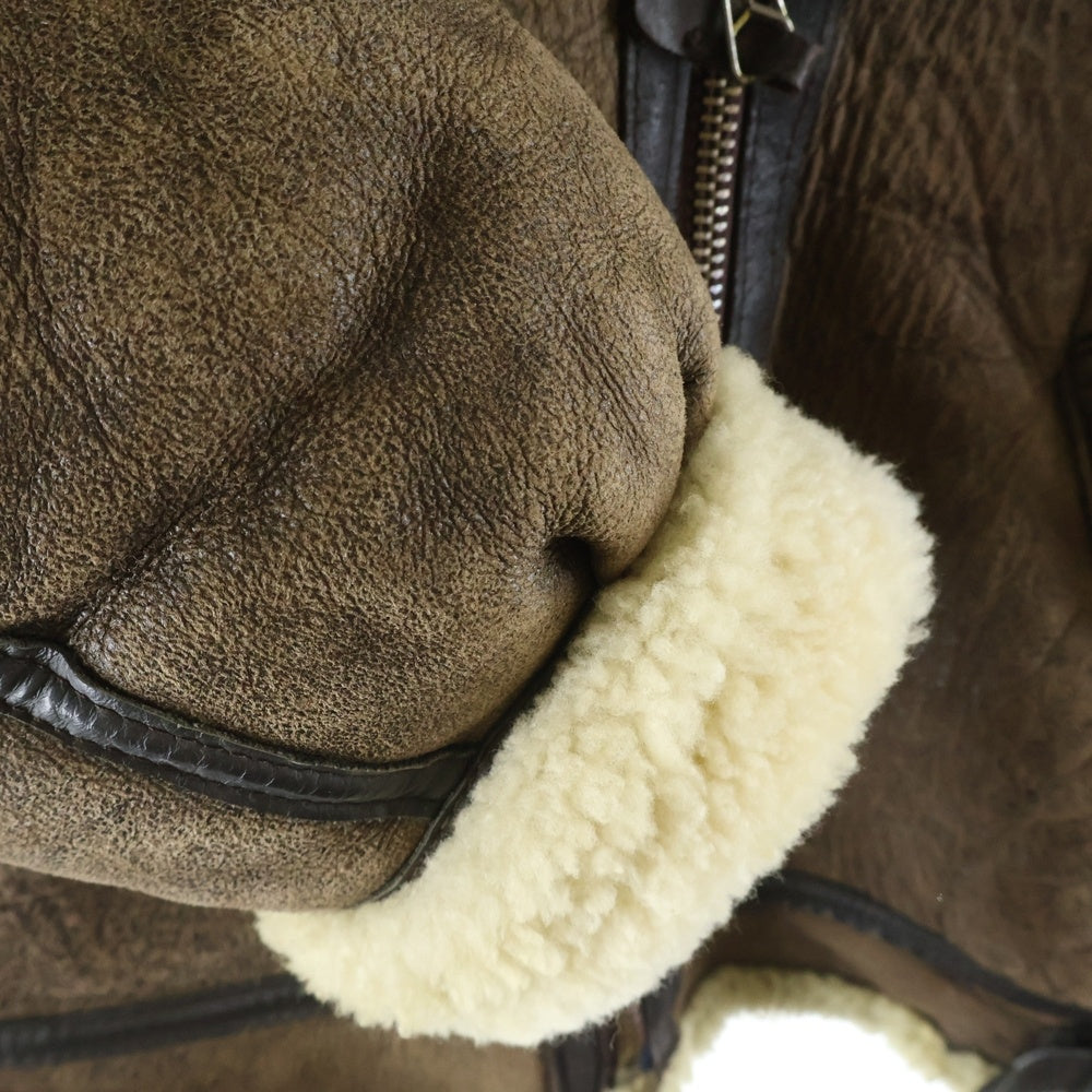 AVIREX(アヴィレックス) YPE B-3 ボアフリース ムートン レザー フライトジャケット ブラウン 33H5595