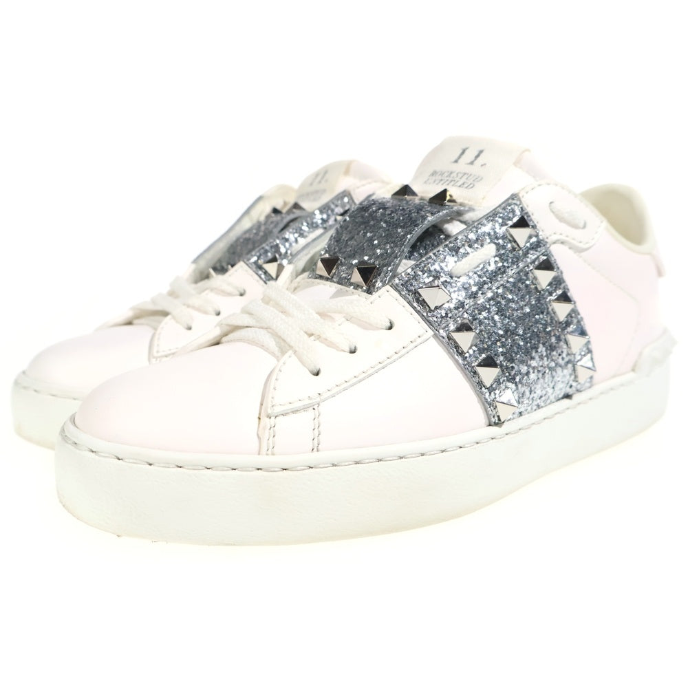 VALENTINO(ヴァレンティノ) Rockstud Untitled Silver Glitter ロックスタッズ アンタイトル シルバー グリッター ローカットスニーカー ホワイト TUAO1W2 レディース