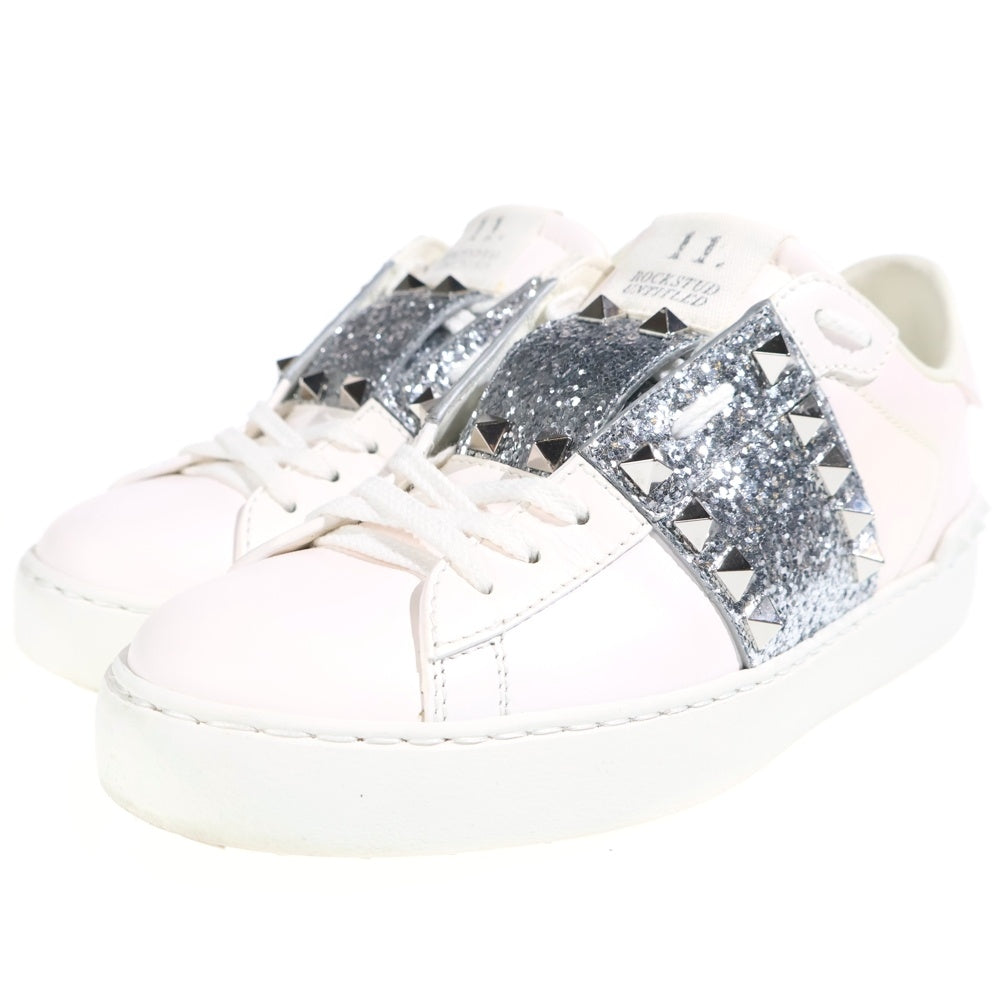 VALENTINO(ヴァレンティノ) Rockstud Untitled Silver Glitter ロックスタッズ アンタイトル シルバー グリッター ローカットスニーカー ホワイト TUAO1W2 レディース