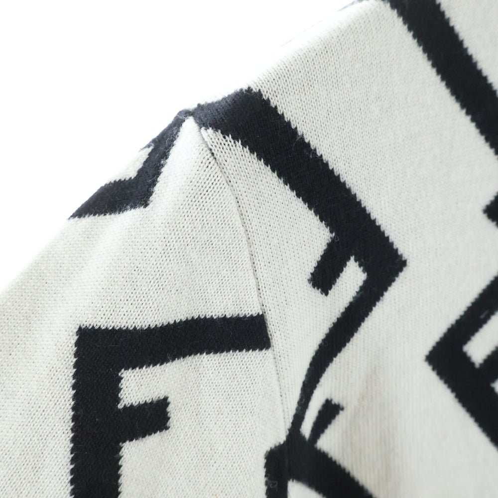FENDI(フェンディ) FF柄 クルーネックニットセーター ホワイト レディース FZZ489 A93S
