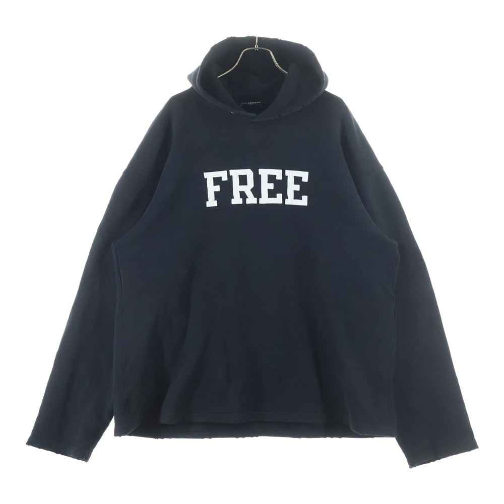 BALENCIAGA(バレンシアガ) 21AW FREE Embroidery No Rib Pullover Hoodie FREE刺繍 プルオーバーパーカー フーディ ブラック 661711 TKVD4