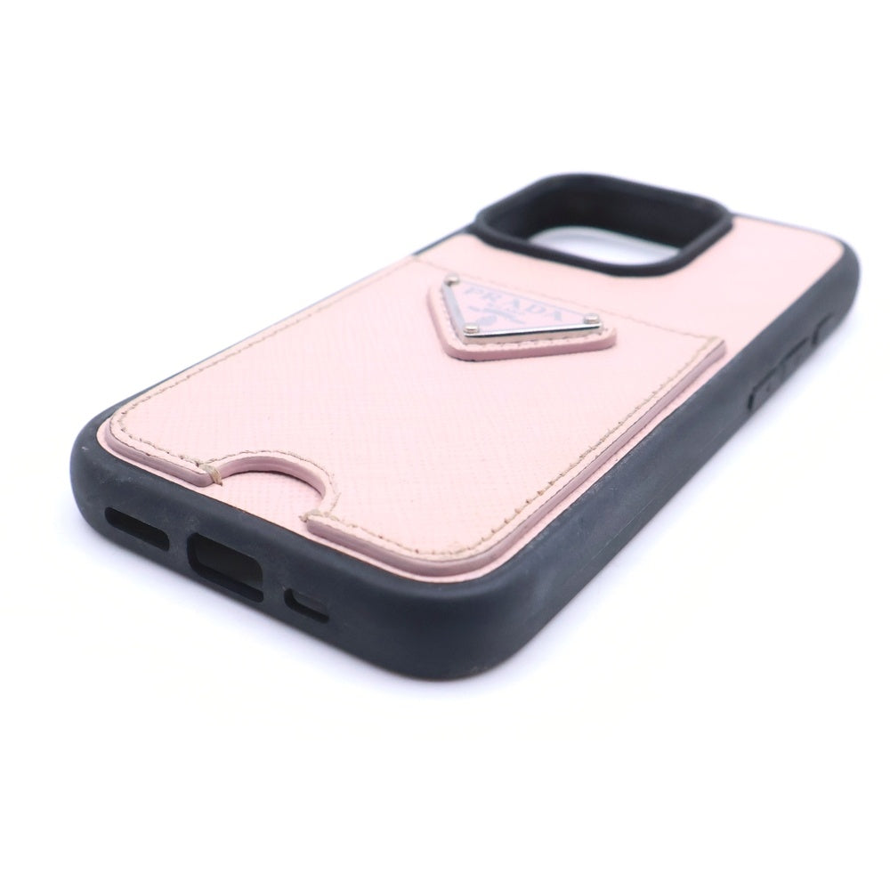 PRADA(プラダ) iphone 15 Pro 1ZH162 トライアングルロゴ アイフォン15プロ スマートフォンケース ピンク