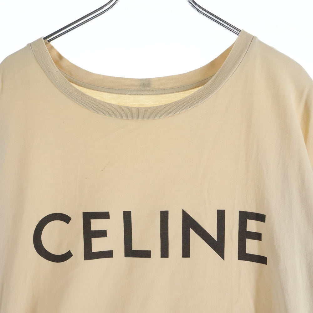 CELINE(セリーヌ) 21SS Loose Cotton Jersey Tee 2X681671Q フロントロゴプリントクルーネック半袖Tしゃつカットソー ベージュ