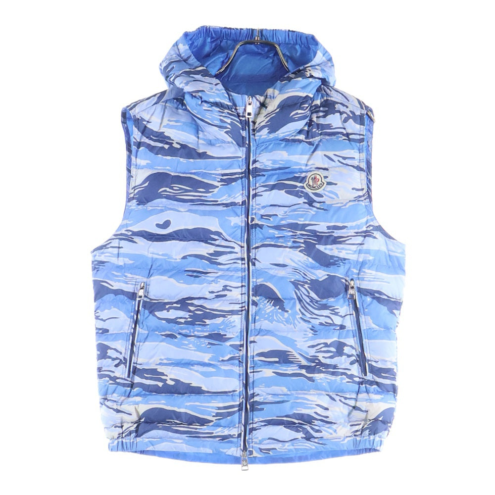MONCLER(モンクレール) PATRICK GILET 510914336405 パトリック カモ柄ダウンベスト ブルー