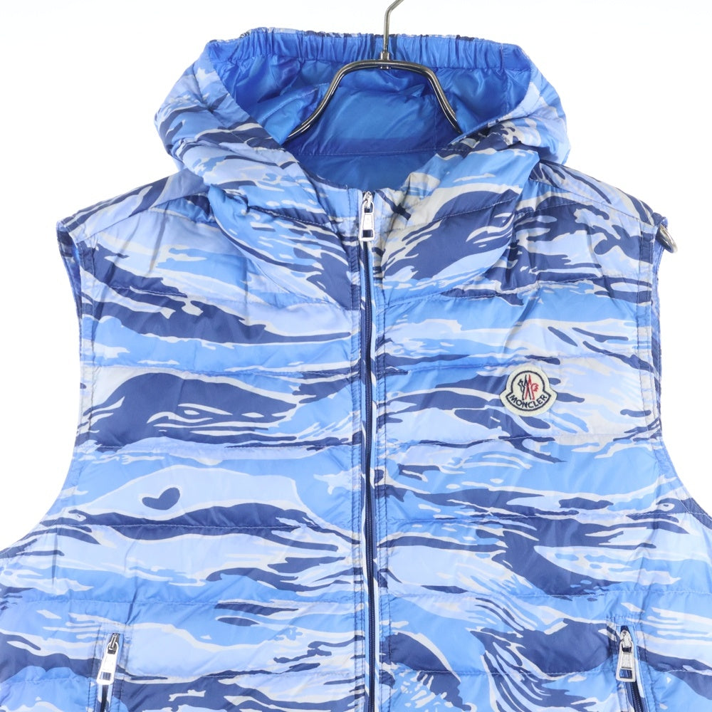 MONCLER(モンクレール) PATRICK GILET 510914336405 パトリック カモ柄ダウンベスト ブルー