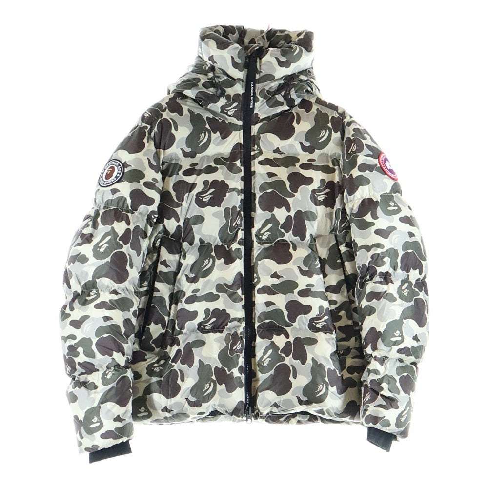 CANADA GOOSE(カナダグース) 23AW ×A BATHIN APE ABC CAMO CROFTON PUFFER ×ア ベイシング エイプ カモフラージュダウンジャケット ホワイト/迷彩 7999MBC