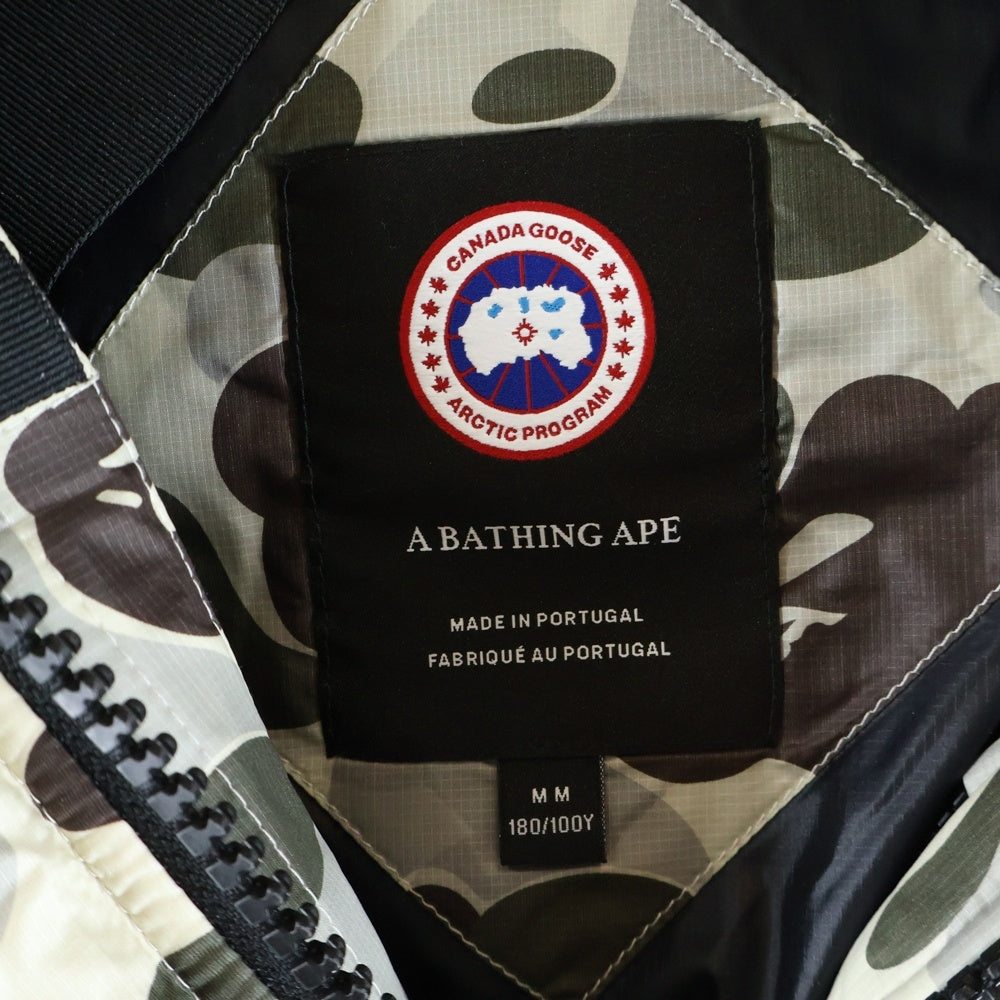 CANADA GOOSE(カナダグース) 23AW ×A BATHIN APE ABC CAMO CROFTON PUFFER ×ア ベイシング エイプ カモフラージュダウンジャケット ホワイト/迷彩 7999MBC