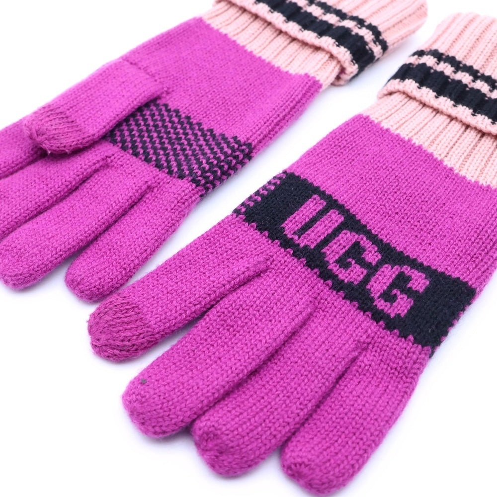 UGG(アグ) W KNIT GRAPHIC LOGO GLOVE WITH TOUCH 20169 グラフックロゴ ニットグローブ 手袋 パープル レディース