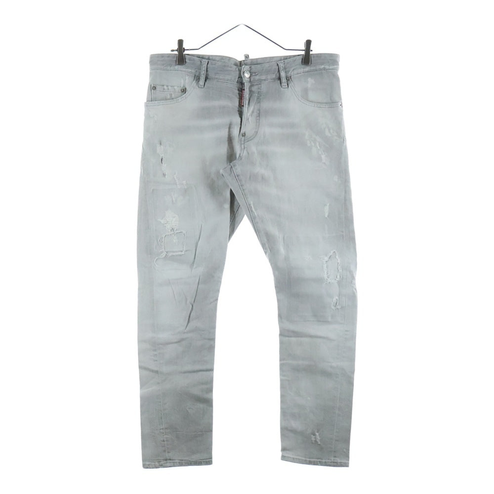 DSQUARED2(ディースクエアード) 18SS SEXY TWIST JEAN S71LB0413 セクシーツイストジーンズ ダメージ加工 デニムパンツ グレー