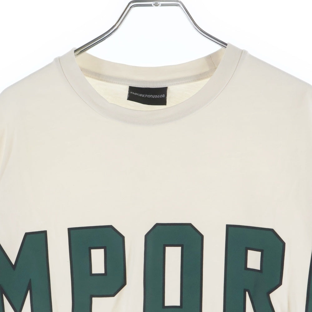 EMPORIO ARMANI(エンポリオアルマーニ) フロントロゴプリントクルーネック半袖Tシャツカットソー ホワイト 3L1TFQ