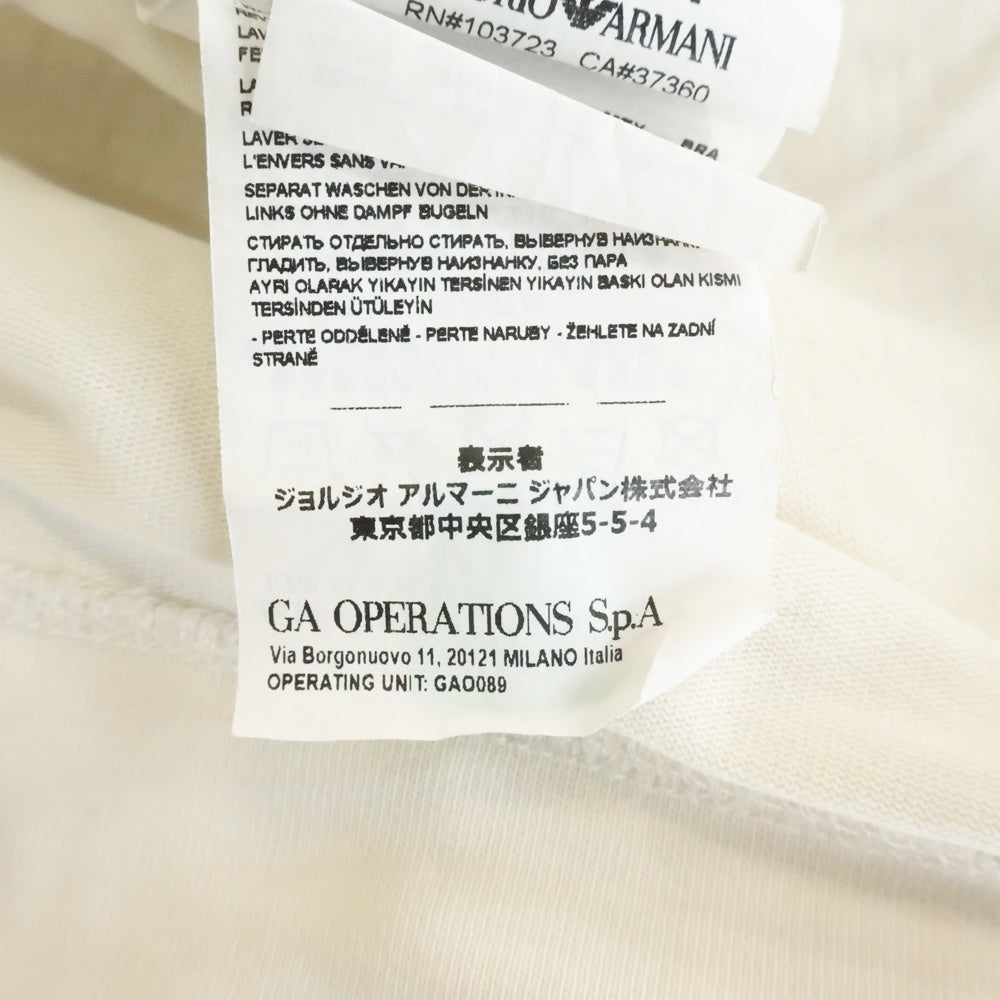 EMPORIO ARMANI(エンポリオアルマーニ) フロントロゴプリントクルーネック半袖Tシャツカットソー ホワイト 3L1TFQ