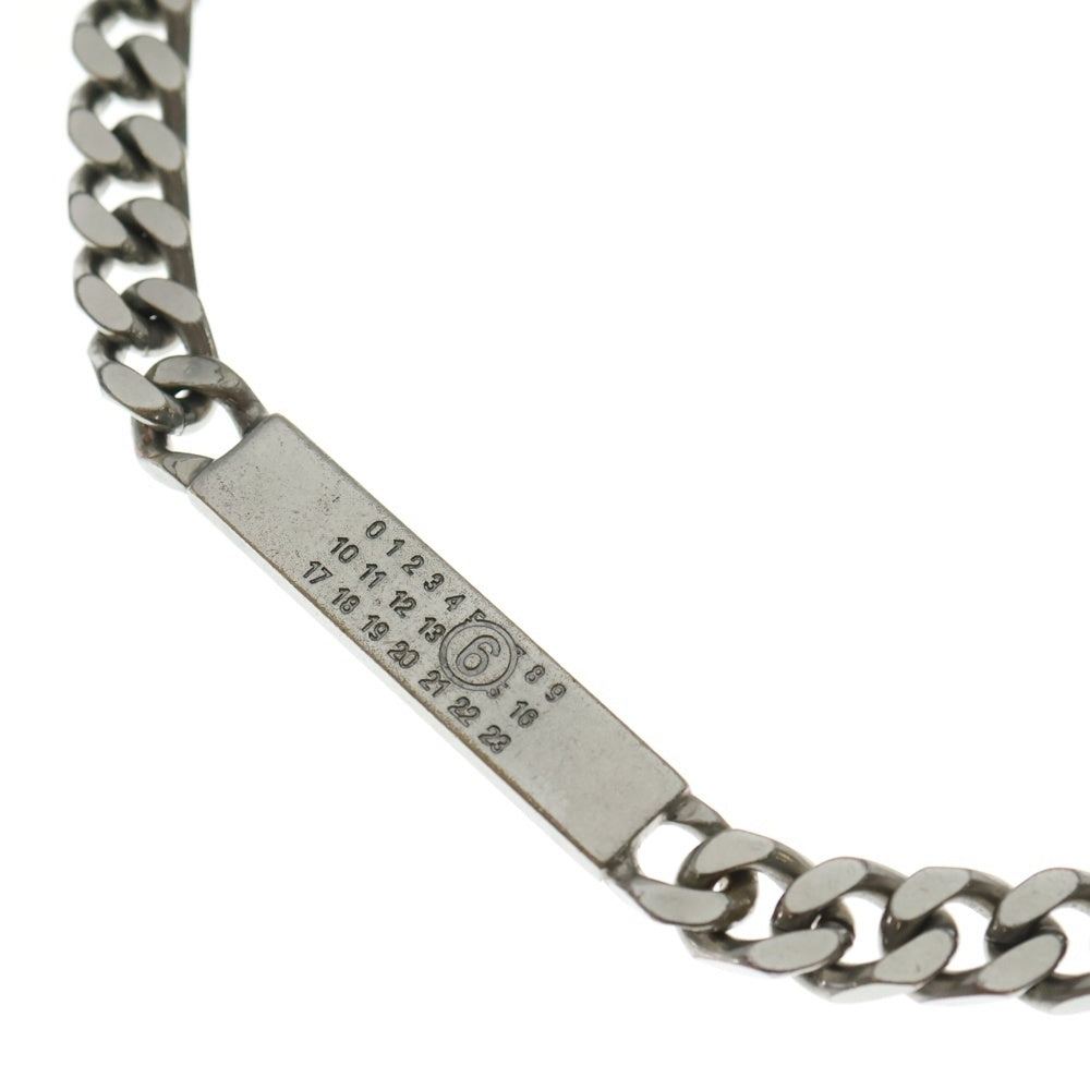 MM6 Maison Margiela(エムエムシックスメゾンマルジェラ) Numeric Logo Plate Necklace ロゴプレート ブラス ナンバー チェーン ネックレス シルバー SM7UU0045 SV0235