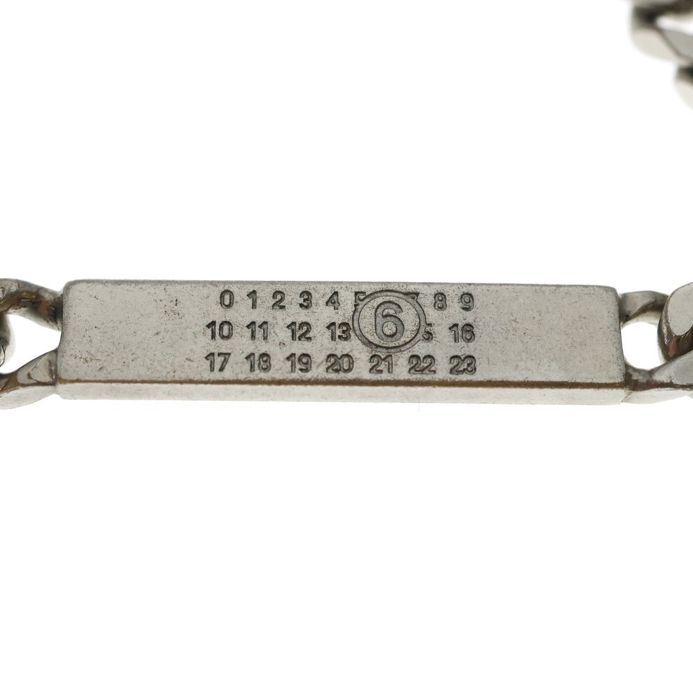MM6 Maison Margiela(エムエムシックスメゾンマルジェラ) Numeric Logo Plate Necklace ロゴプレート ブラス ナンバー チェーン ネックレス シルバー SM7UU0045 SV0235
