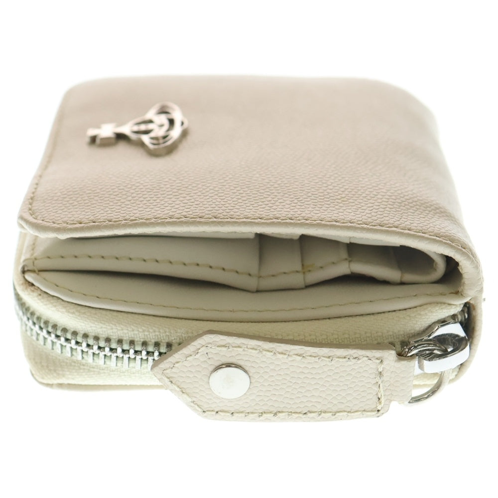 Vivienne Westwood(ヴィヴィアンウエストウッド) Billfold Wallet ヴィクトリア エンベロープ ビルフォールド ラウンドファスナーウォレット 2つ折り財布 アイボリー レディース