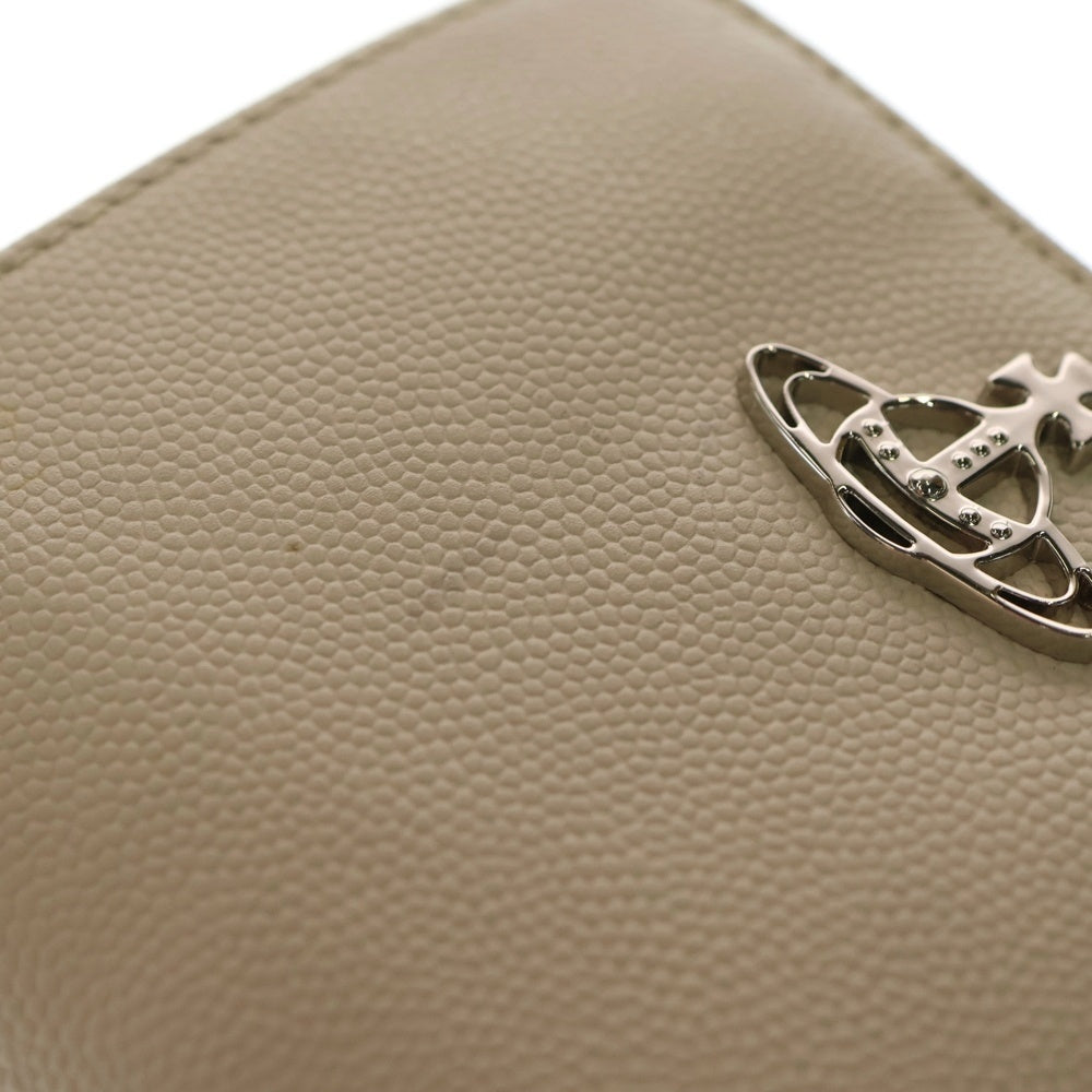 Vivienne Westwood(ヴィヴィアンウエストウッド) Billfold Wallet ヴィクトリア エンベロープ ビルフォールド ラウンドファスナーウォレット 2つ折り財布 アイボリー レディース