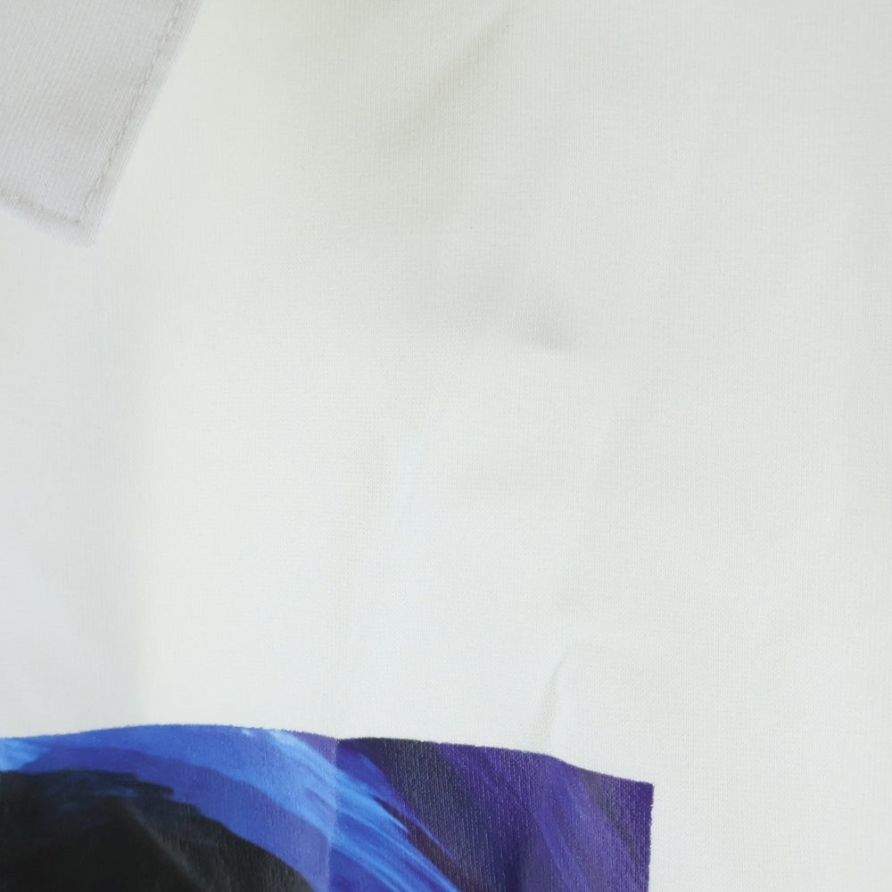 SHAREEF(シャリーフ) 22SS PAINT L/S SHIRTS 22313022 フロントペイントプリント 長袖シャツ ホワイト