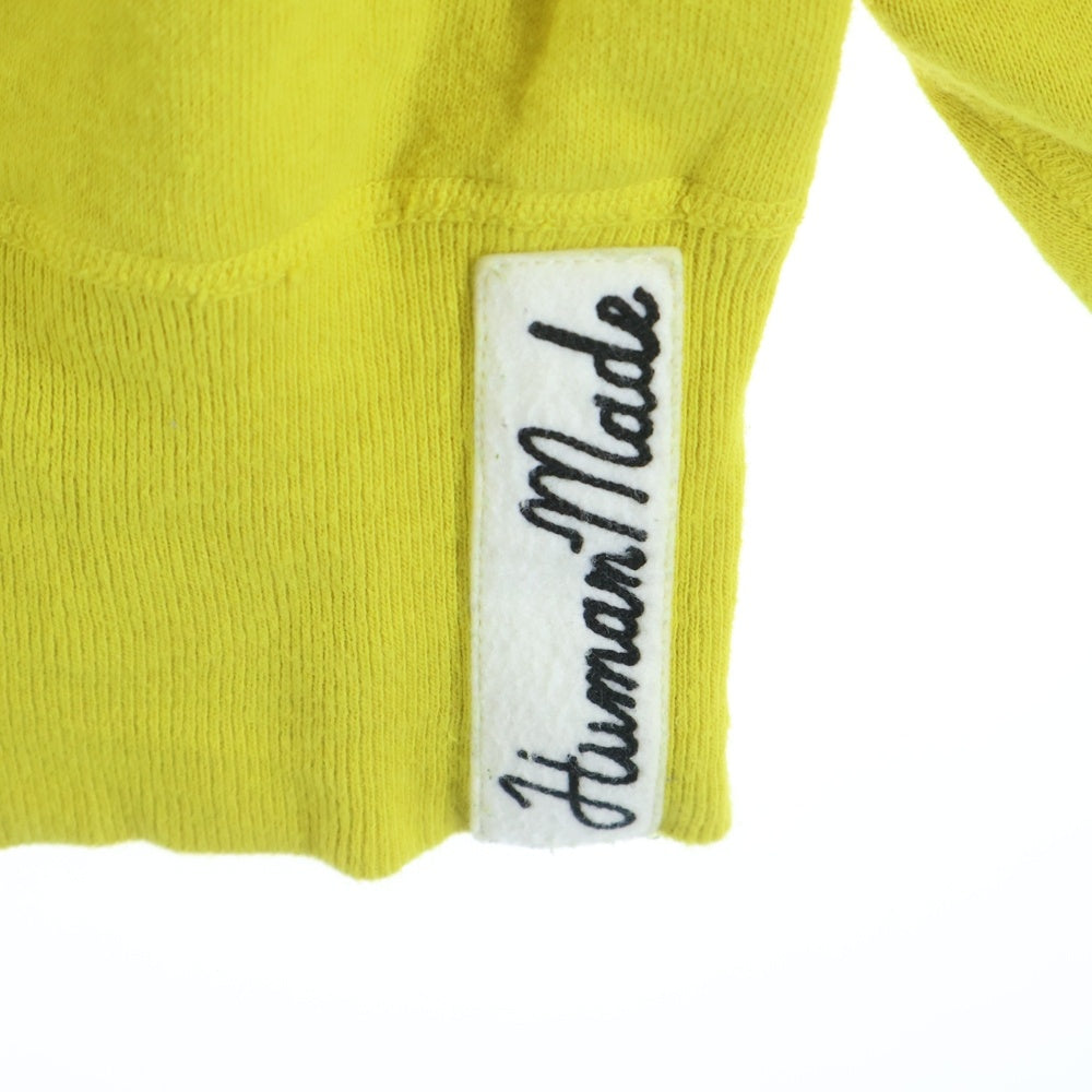 HUMAN MADE(ヒューマンメイド) TSURIAMI SWEATSHIRT ツリアミ ロゴプリント クルーネックスウェットトレーナー イエロー HM30CS028