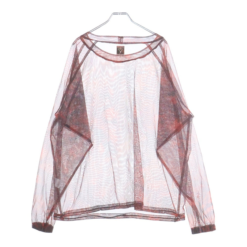 SOUTH2 WEST8(サウス2ウエスト8) 23SS Bush Crew Neck Shirt Lightweight Mesh クルーネックブッシュ クルーネック長袖Tシャツカットソー ロングスリーブ ロンT レッド MR689