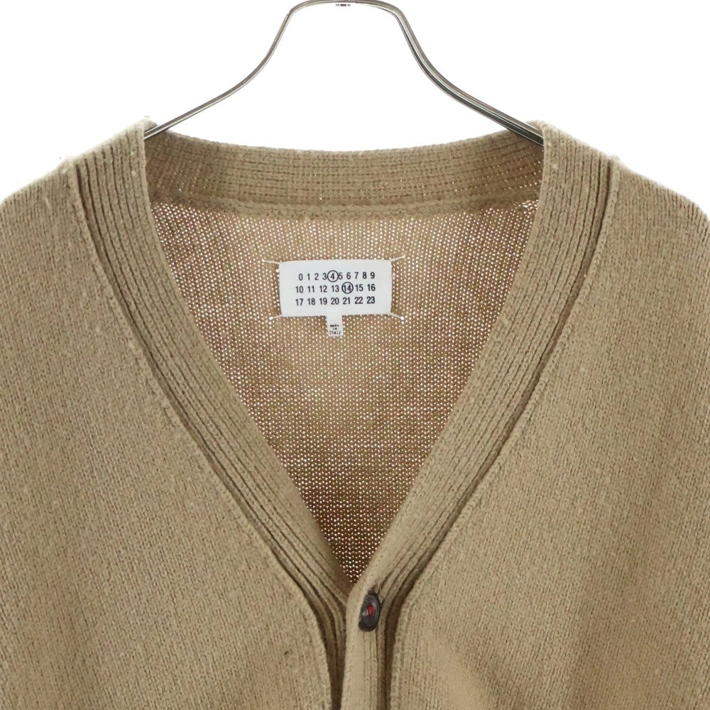 NO BRAND(ノーブランド) Maison Margiela 4 14(メゾンマルジェラ 4 14)22AW エルボーパッチ ウール ニット カーディガン ベージュ SI1GP0003 S18064
