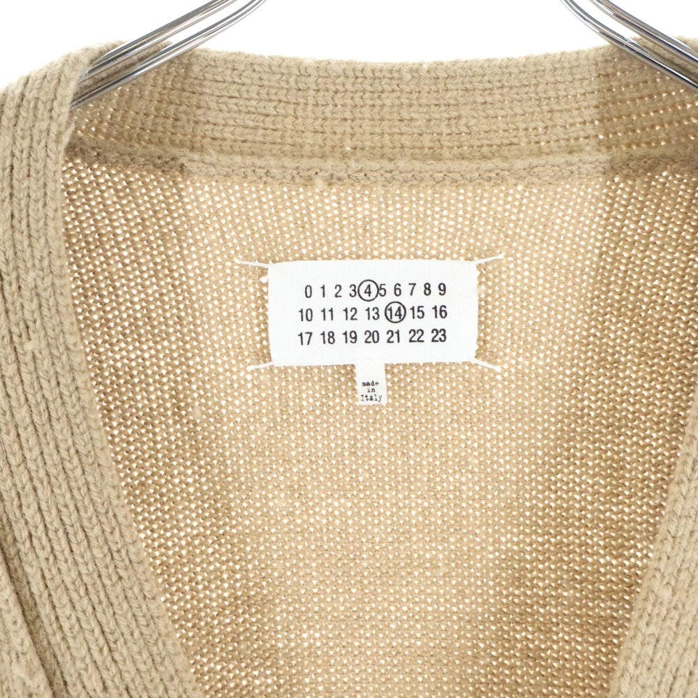 NO BRAND(ノーブランド) Maison Margiela 4 14(メゾンマルジェラ 4 14)22AW エルボーパッチ ウール ニット カーディガン ベージュ SI1GP0003 S18064