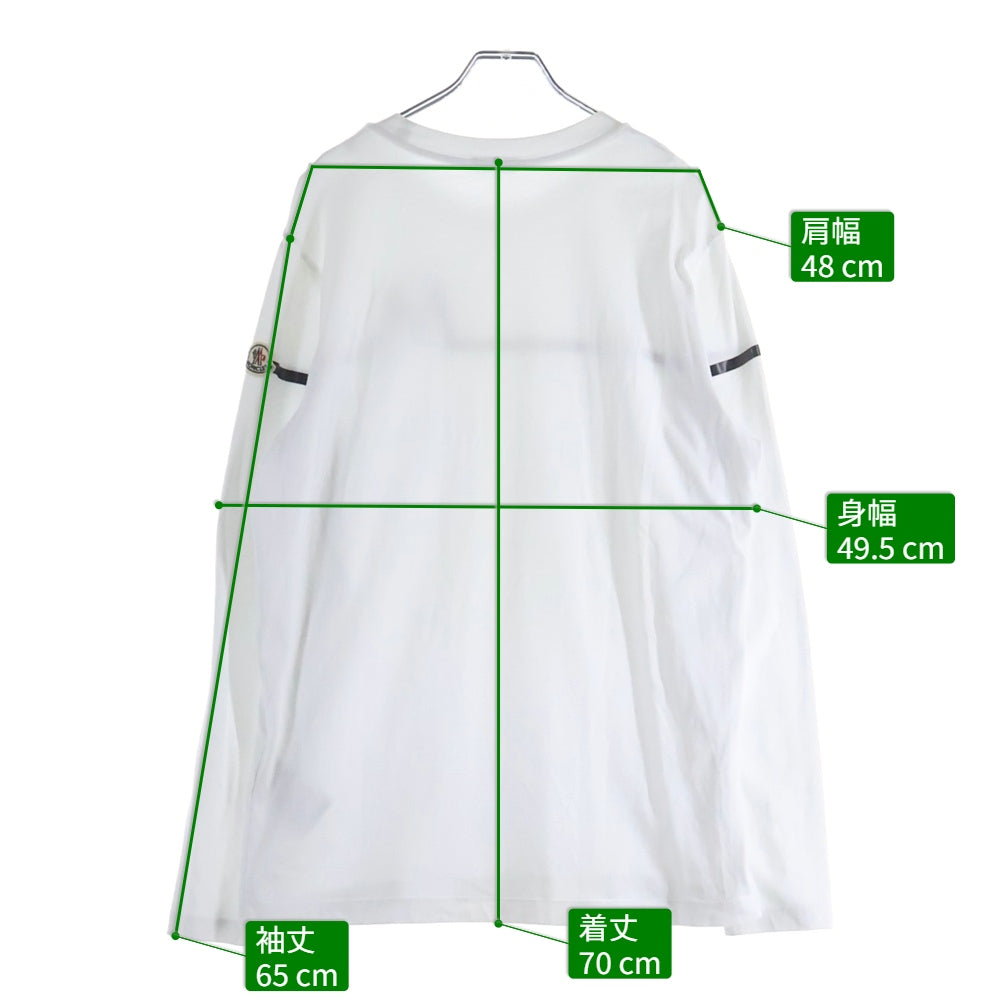 MONCLER(モンクレール) LS TSHIRT H20918D00003 8390T フロントラバーロゴプリント クルーネック長袖Tシャツカットソー ロンT ホワイト