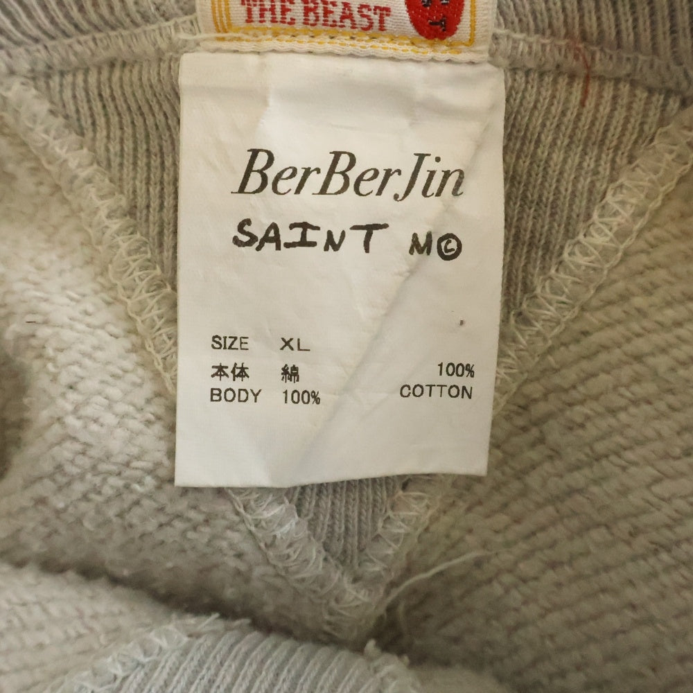 SAINT MICHAEL(セントマイケル) 25AW ×BerBerJin BB AFTER HOODED HOODIE SM-HR1-0000-C5 ベルベルジン ビービーアフター フーデッドフーディー プルオーバーパーカー グレー