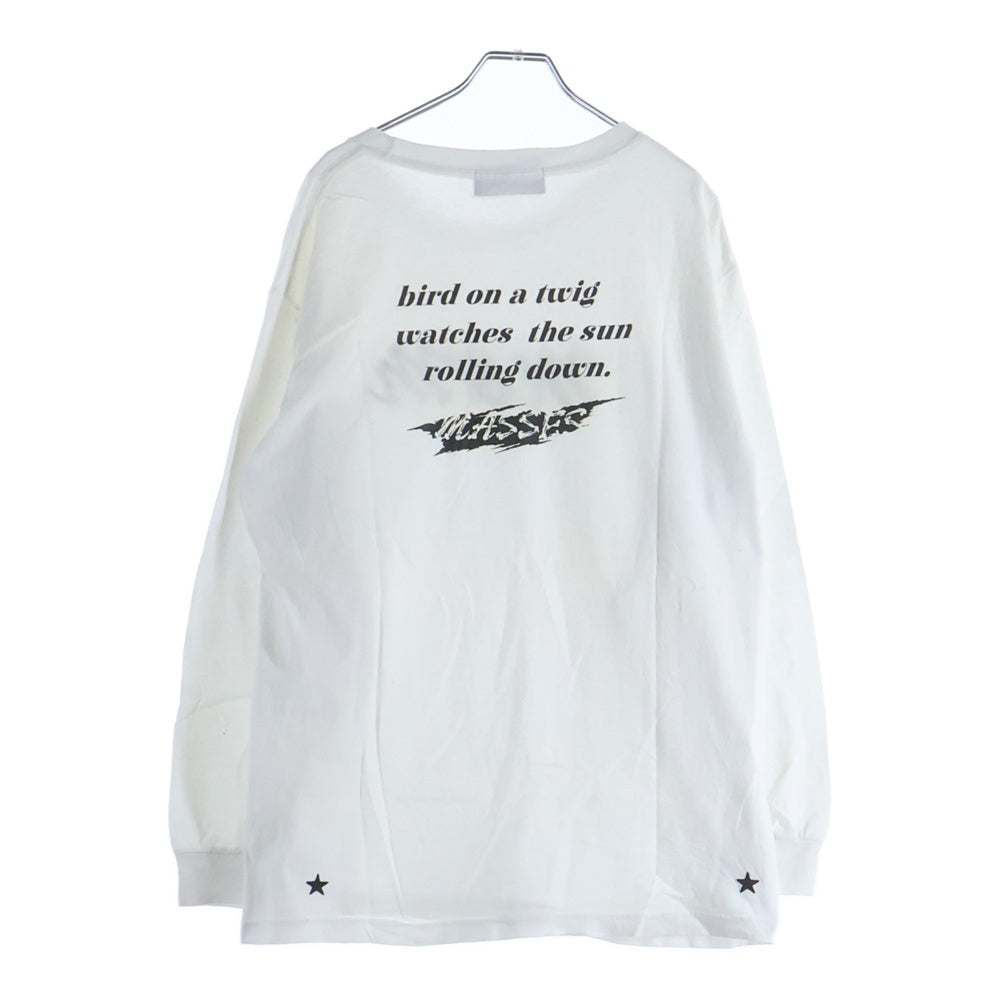 MASSES(マシス) ×M&M フロントロゴプリントクルーネック長袖Tシャツカットソー ロンT ホワイト