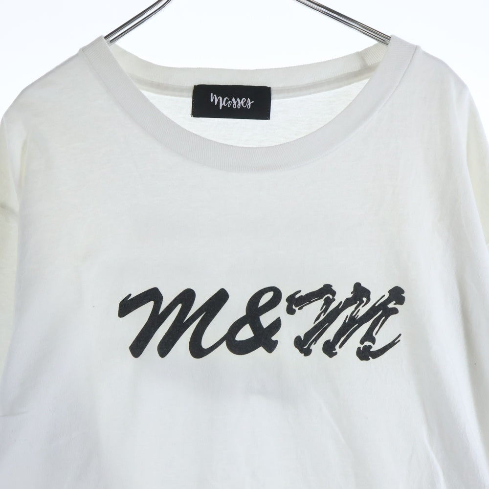 MASSES(マシス) ×M&M フロントロゴプリントクルーネック長袖Tシャツカットソー ロンT ホワイト