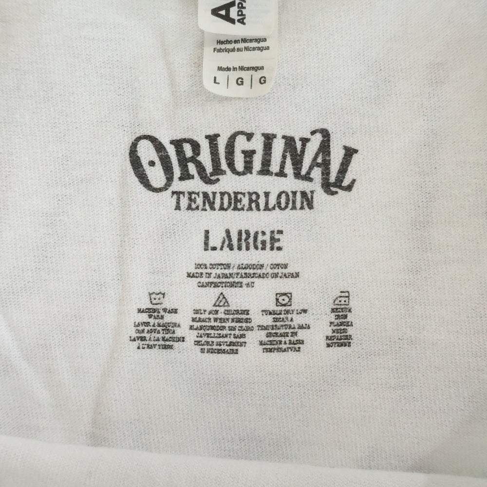 TENDERLOIN(テンダーロイン) 22SS 両面ロゴプリントクルーネック半袖Tシャツカットソー ホワイト