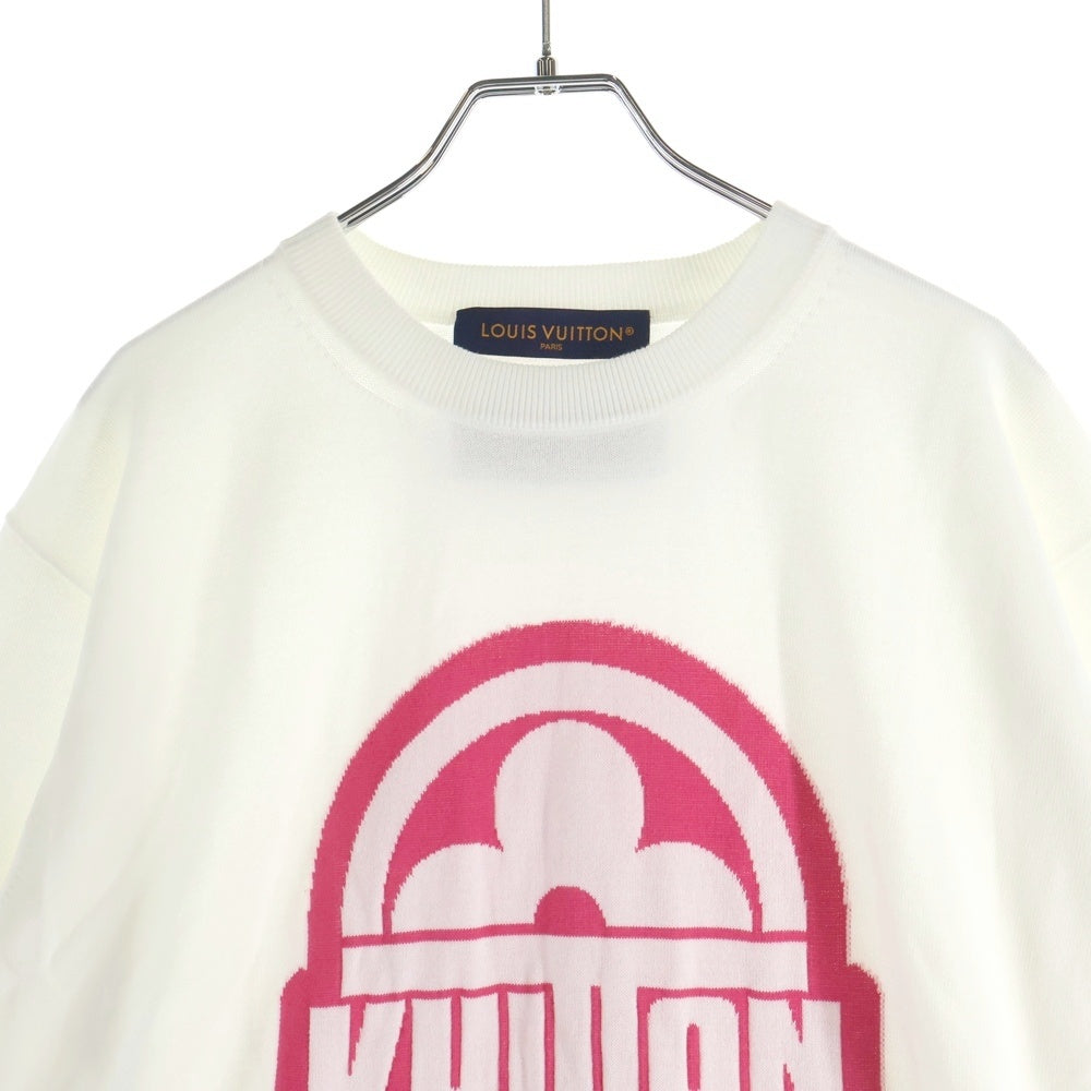 LOUIS VUITTON(ルイヴィトン) 23AW Logo Printed Tee フロントロゴデザイン クルーネック半袖Tシャツカットソー コットン ニット ホワイト RM232M HA0 HPN30W
