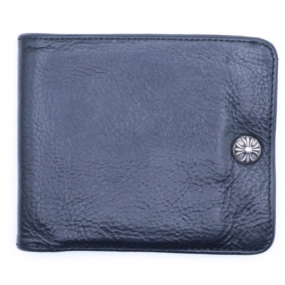 CHROME HEARTS(クロムハーツ) 1SNAP 1スナップ クロス ボールボタン レザーウォレット 財布 ブラック BCA361