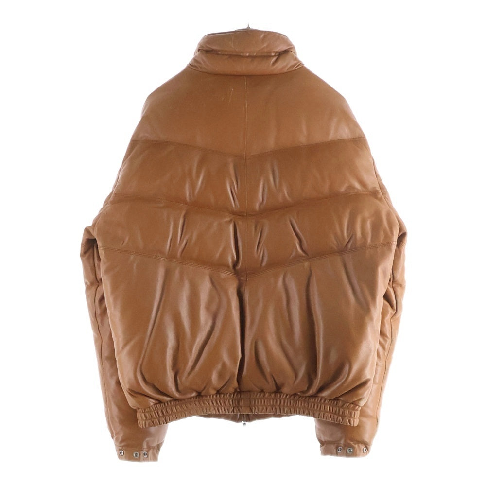 A BATHING APE(アベイシングエイプ) 2004 ×PEEL SLOWLY AND SEE LEATHER CLASSIC DOWN JACKET ピールスローリーアンドシー シープスキン ダブルジップ レザーダウンジャケット ブラウン