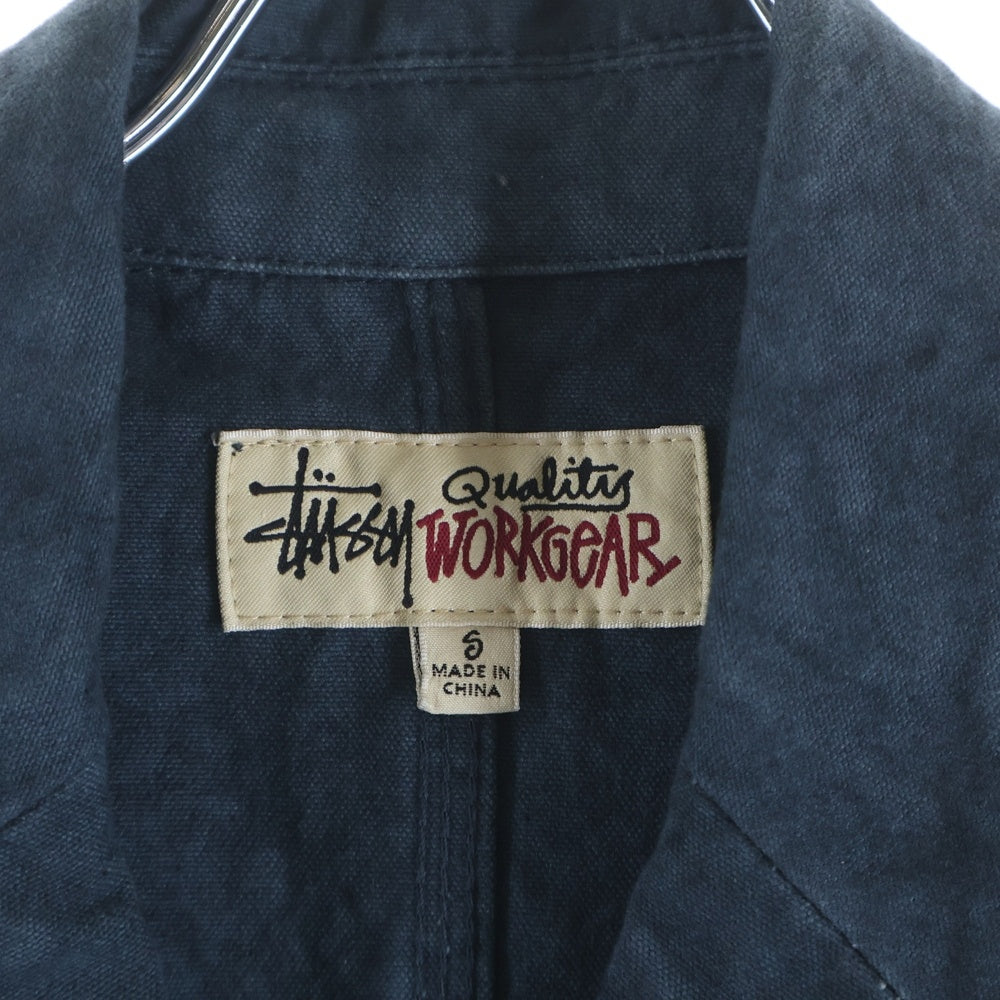 STUSSY(ステューシー) × WRANGLER CANVAS DOUBLE BREASTED JACKET 115613 ラングラー キャンバス ダブルテーラードジャケット ブルー