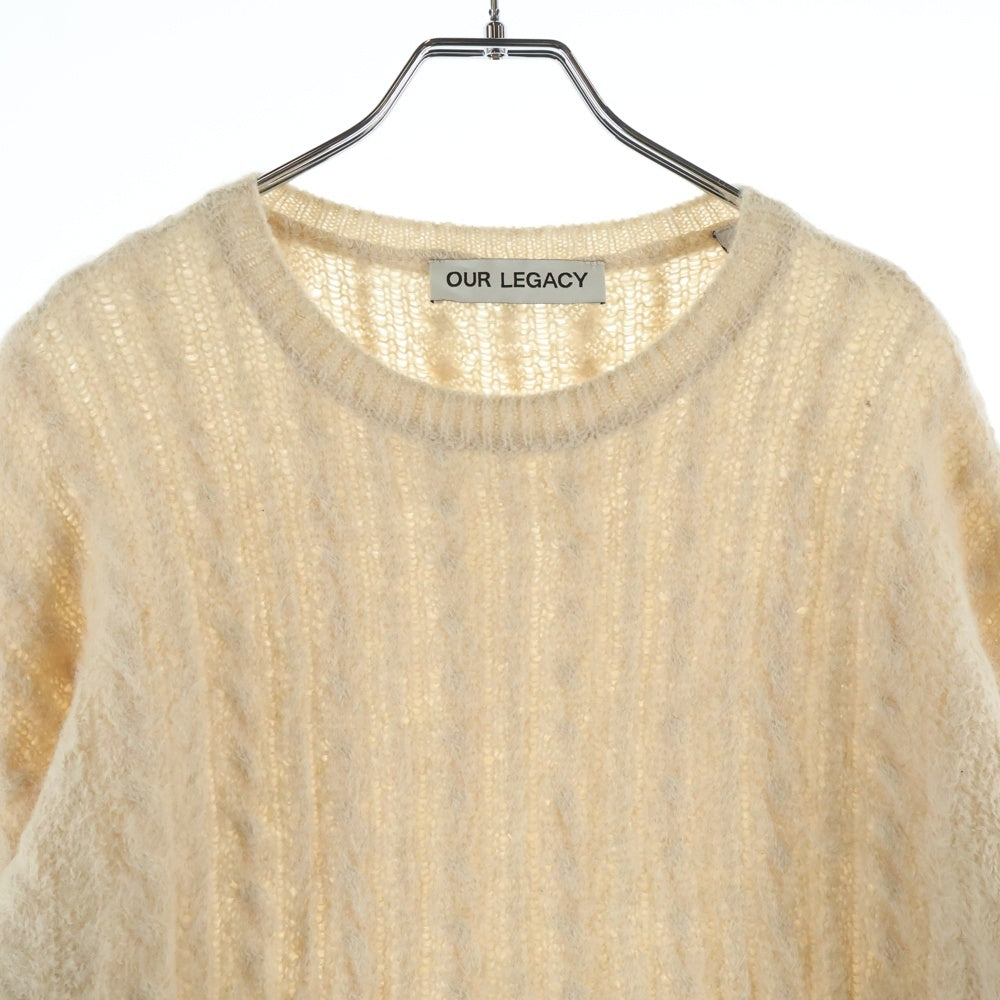 OUR LEGACY(アワーレガシー) 22AW POPOVER ROUNDNECK Camel Cable Fuzzy Alpaca M4223PCF ポップオーバーラウンドネックケーブルクルーネックニットセーター アイボリー