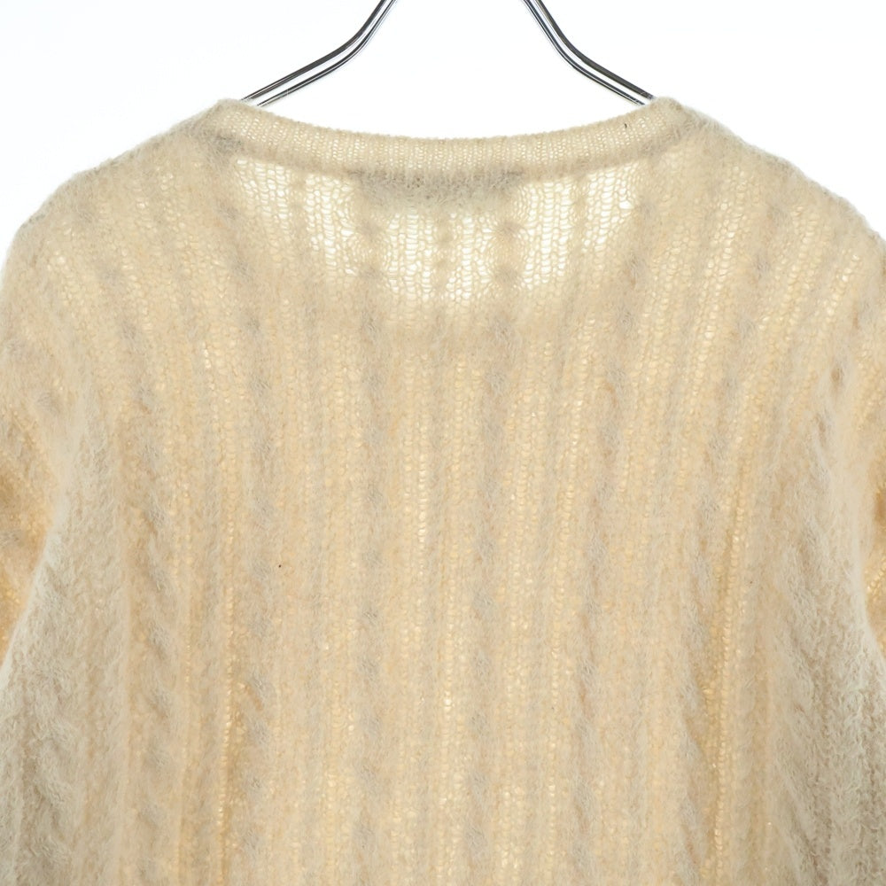 OUR LEGACY(アワーレガシー) 22AW POPOVER ROUNDNECK Camel Cable Fuzzy Alpaca M4223PCF ポップオーバーラウンドネックケーブルクルーネックニットセーター アイボリー