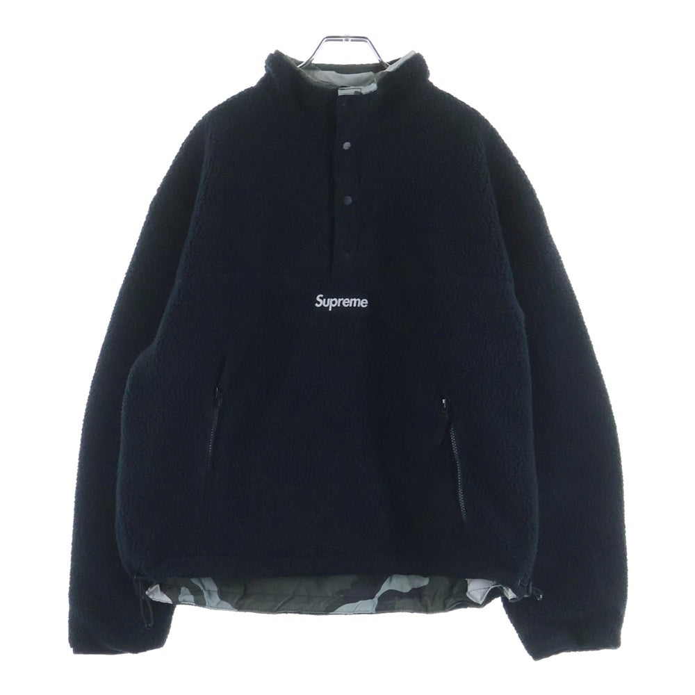 SUPREME(シュプリーム) 25AW POLARTEC SHEARLING REVERSIBLE PULLOVER ポーラテック リバーシブル プルオーバー フリースジャケット ブラック