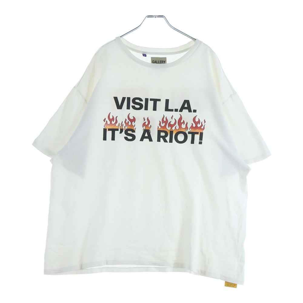 GALLERY DEPT.(ギャラリーデプト) L.A.RIOT TEE フロントロゴプリントクルーネック半袖Tシャツカットソー ホワイト