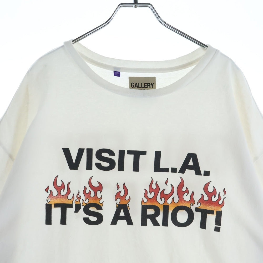 GALLERY DEPT.(ギャラリーデプト) L.A.RIOT TEE フロントロゴプリントクルーネック半袖Tシャツカットソー ホワイト