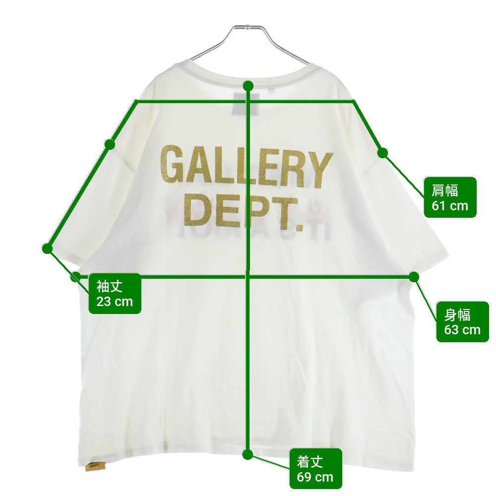 GALLERY DEPT.(ギャラリーデプト) L.A.RIOT TEE フロントロゴプリントクルーネック半袖Tシャツカットソー ホワイト