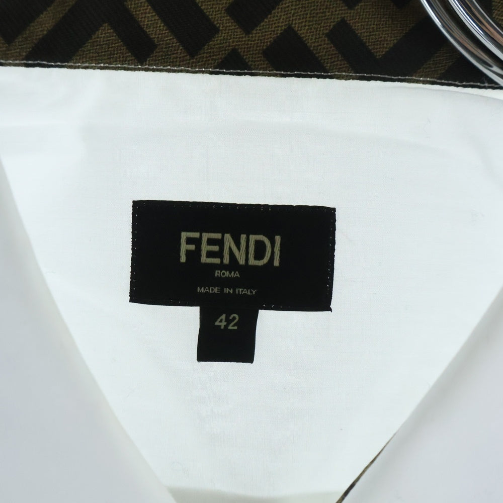 FENDI(フェンディ) ズッカ柄 FFロゴ コットン長袖シャツ ホワイト FS0703